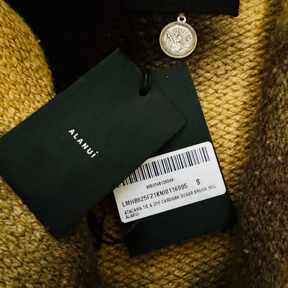 ALANUI: Men's Brown Cashmere/Wool Tie Dye Cardigan - Small - Picture 8 of 10